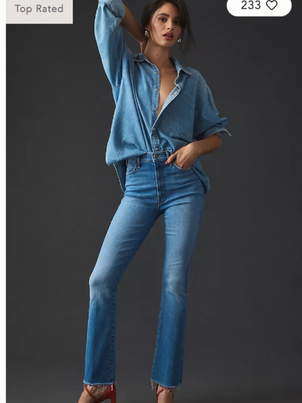 MOTHER The Hustler High-Rise Ankle Fray Jeans in Layover - Picture 2 of 12